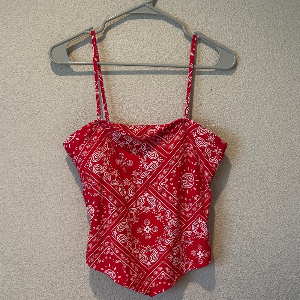 Red Bandana Print Camisole